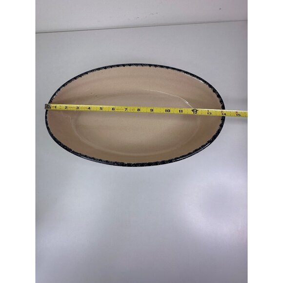 Vintage Home and Garden Party Stoneware Fruit Garland Pattern Oval Baker 14" - Picture 8 of 11